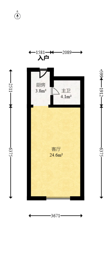 润和国际广场  1室1厅1卫   38.60万室内图1