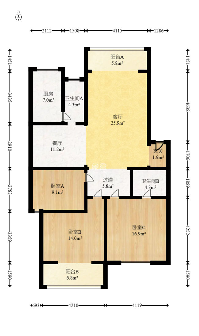 金帆小区  3室2厅2卫   84.70万