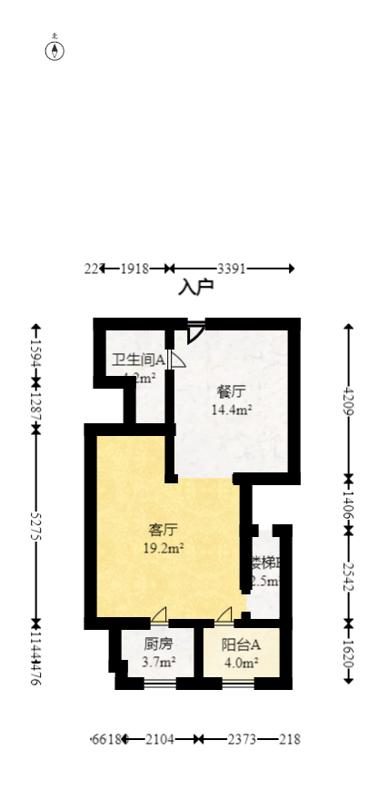 宏聚地中海  3室2厅2卫   80.00万室内图1