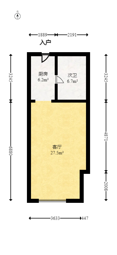 汇景发展环球中心  1室1厅1卫   85.00万室内图1