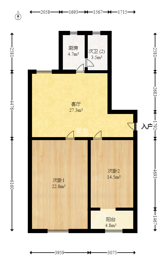 钟馗庙（园林管理局宿舍）  2室1厅1卫    41.79万