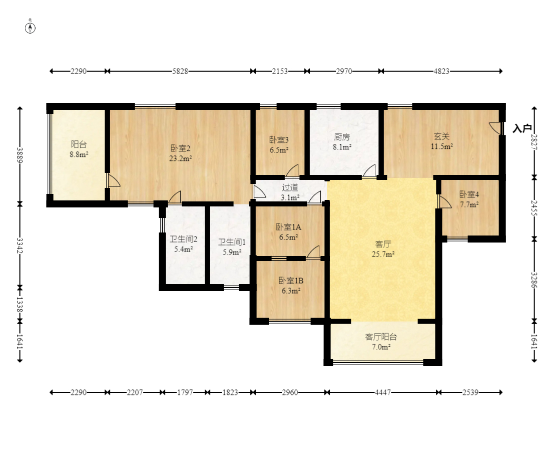 上东辛顿公寓  4室2厅1卫    79.8万 上东辛顿公寓  4室2厅1卫    79.8万户型图