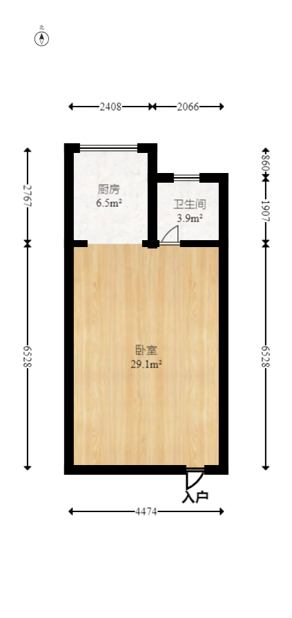 东方银座（东方摩卡）  1室1厅1卫   32.00万室内图1