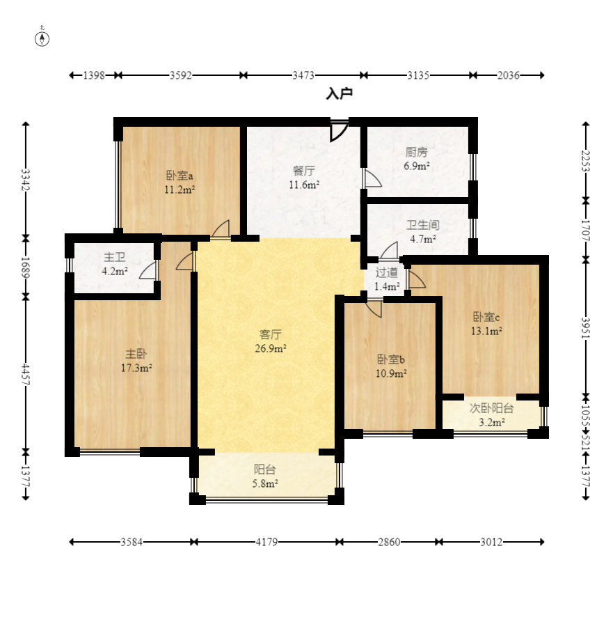 润和长郡(润和紫郡二三期) 4室2厅2卫 99.0万 润和长郡(润和紫郡二三期) 4室2厅2卫 99.0万户型图
