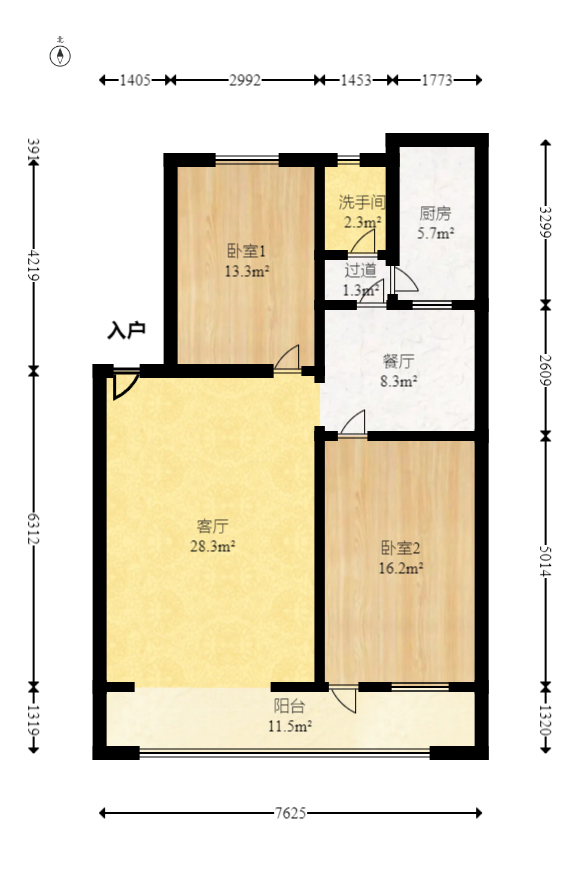 三湘小区  2室2厅1卫   51.00万室内图1