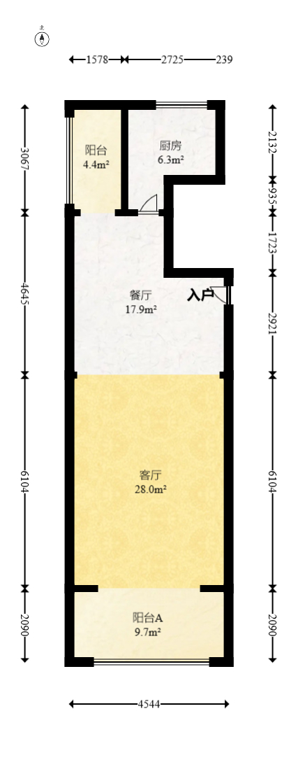 德润小区（丰升德润小区）  4室2厅2卫   168.00万室内图1