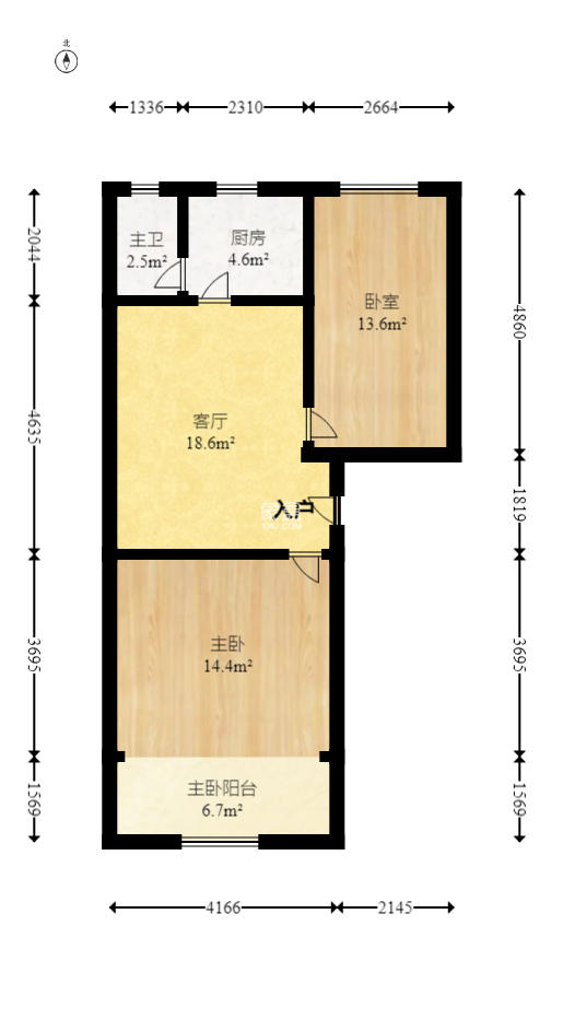 茶叶大市场“山水茗园”  2室1厅1卫   42.80万室内图1
