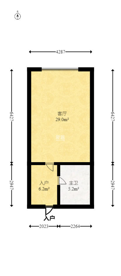 世景国际广场  1室1厅1卫    43.0万 世景国际广场  1室1厅1卫    43.0万户型图