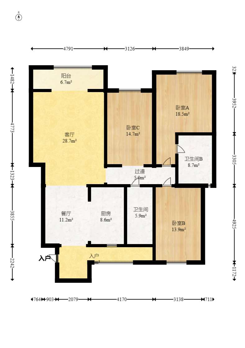 沁園春御院  3室2廳2衛(wèi)    159.8萬室內(nèi)圖1