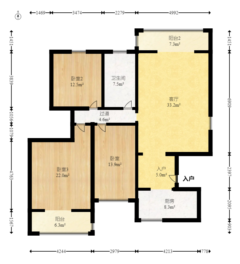 枫雅名苑  4室2厅2卫   241.60万室内图1