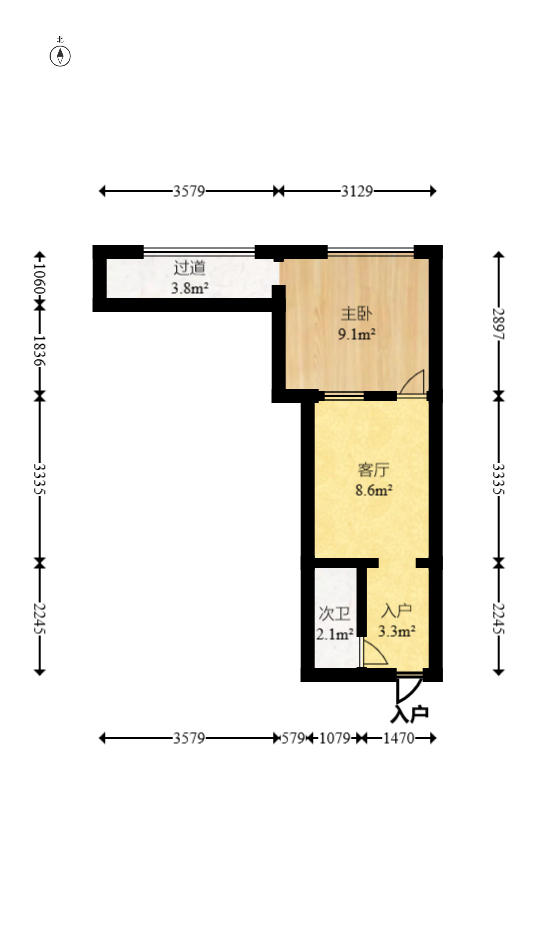 飞龙公寓  1室1厅1卫   49.00万室内图1