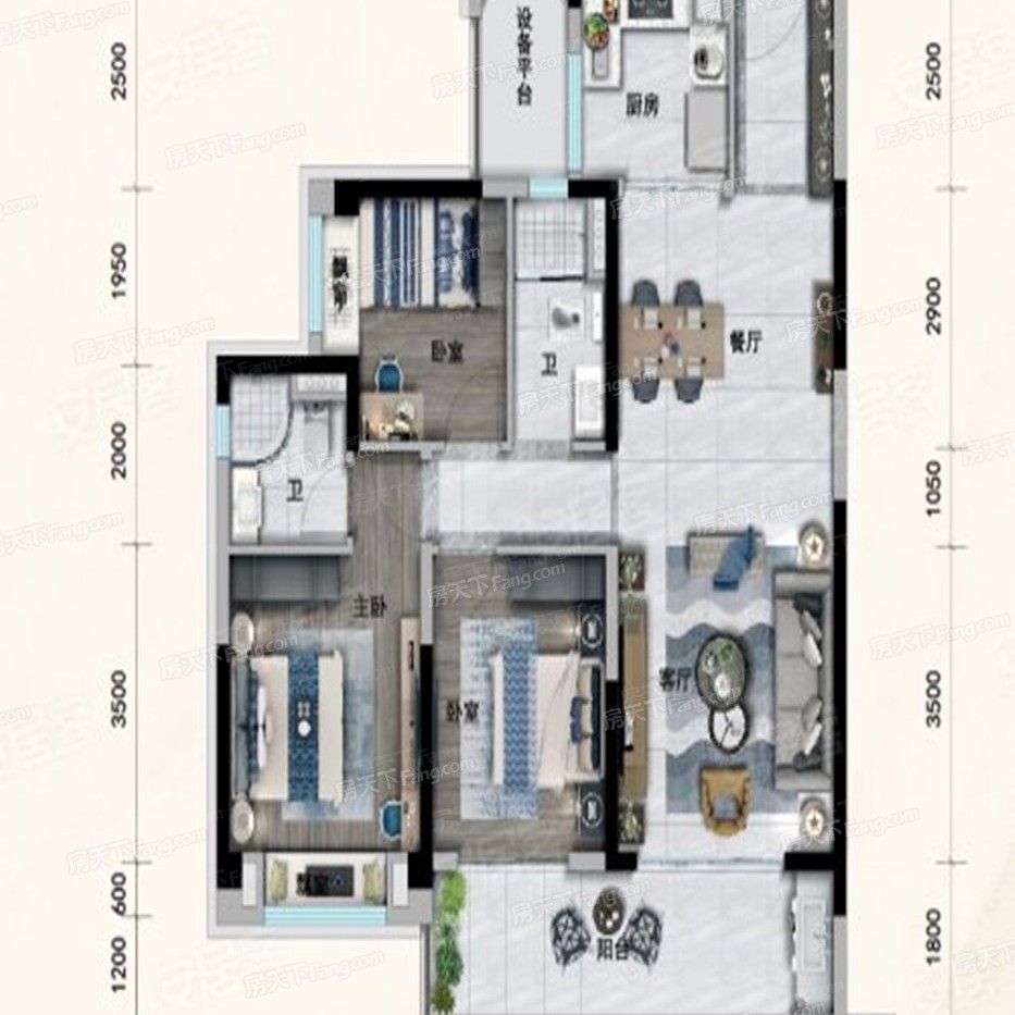 碧桂园.珺悦府  5室2厅2卫   110.00万户型图