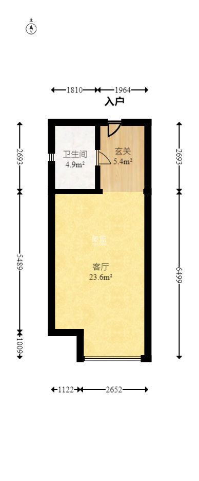 山水华景  1室1厅1卫   30.00万