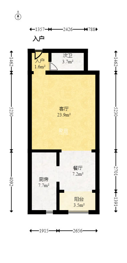 湘江锦绣  2室2厅1卫   75.90万室内图1
