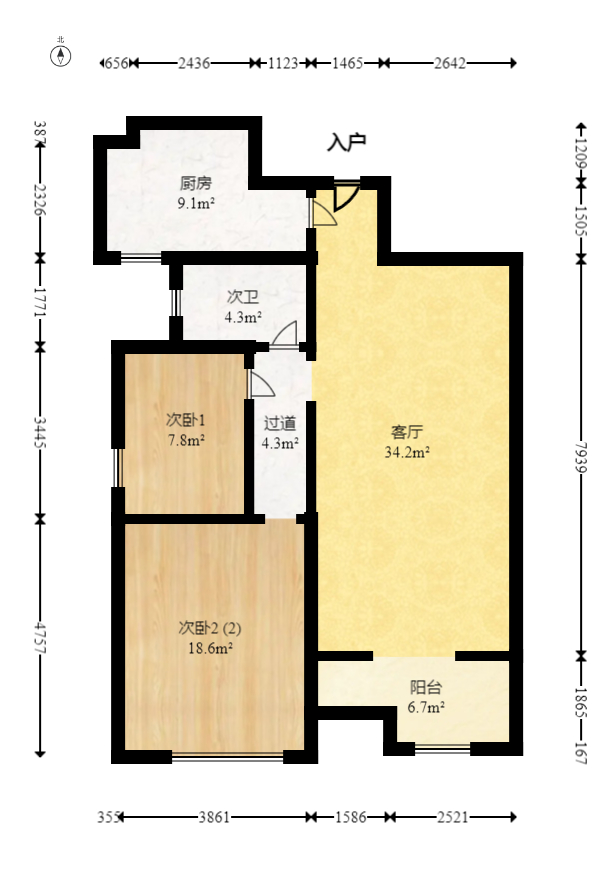 华盛家园  5室2厅2卫   126.50万室内图1