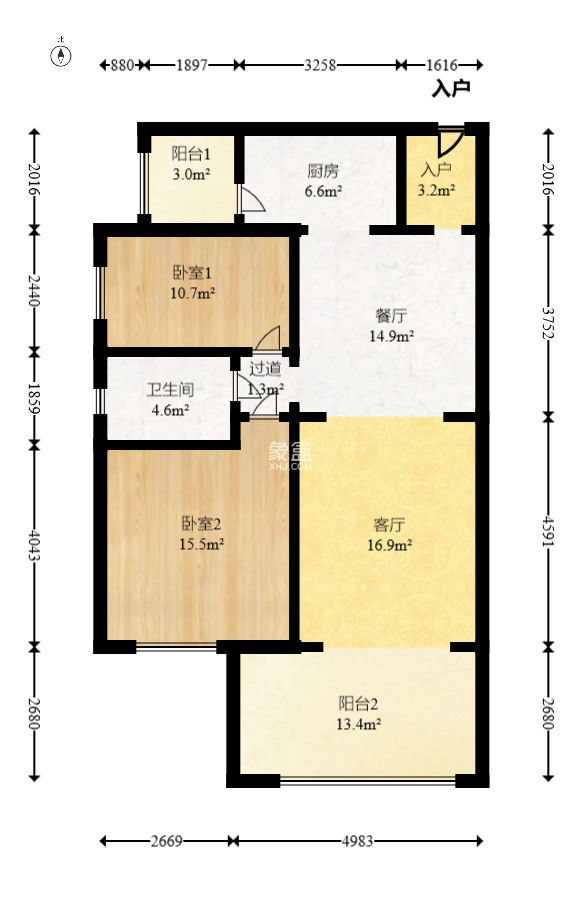 时代倾城三期  2室2厅1卫   82.00万