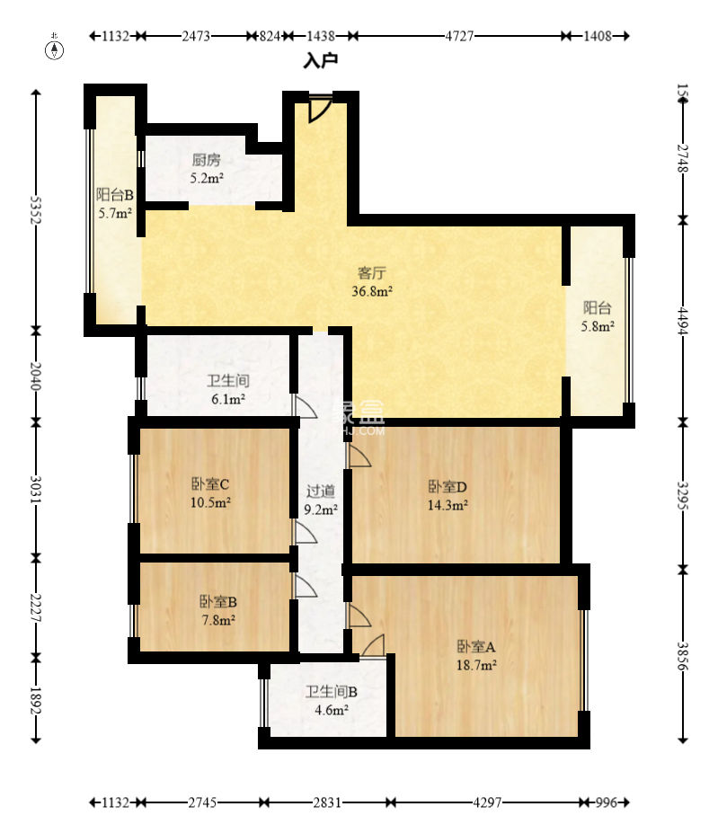 梅溪湖金茂湾  4室2厅2卫    170.0万