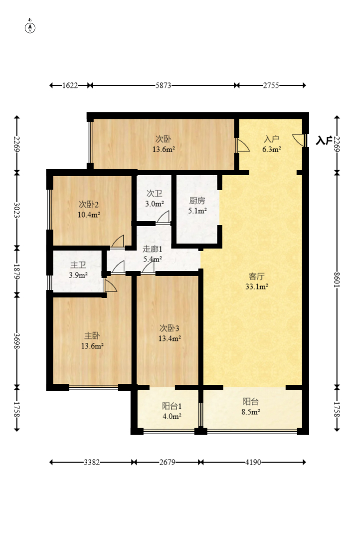 国贸城市花园 3室2厅2卫 270.0万 国贸城市花园 3室2厅2卫 270.0万户型图