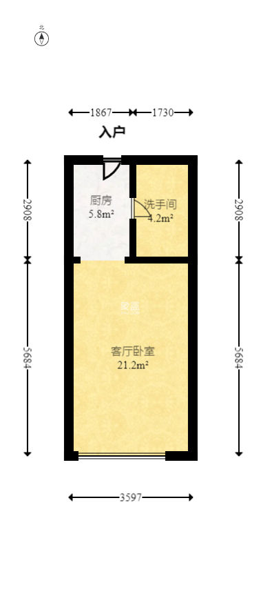 龙湖湘江星座（祺鑫星座公寓）  1室1厅1卫   26.80万