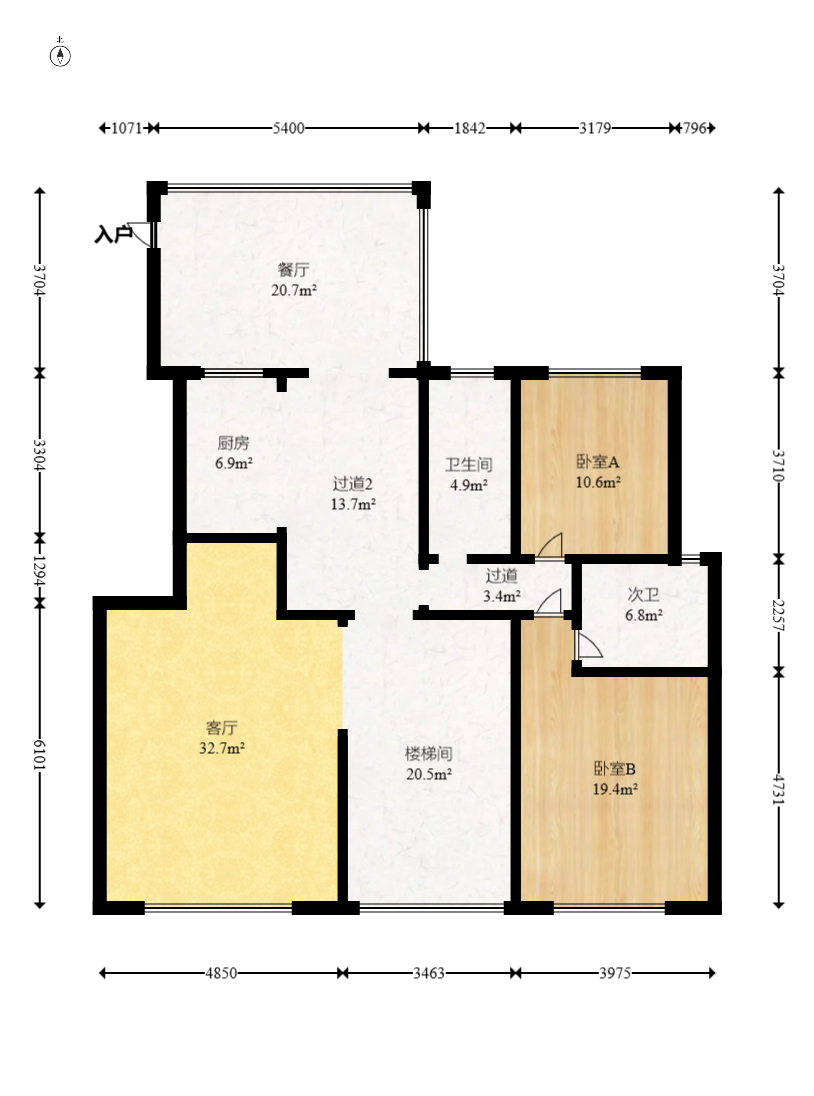 新星小区  4室2厅2卫   164.00万室内图1