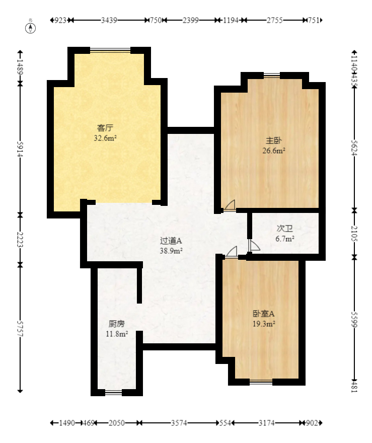 八方小区D区  5室2厅2卫   788.00万室内图1