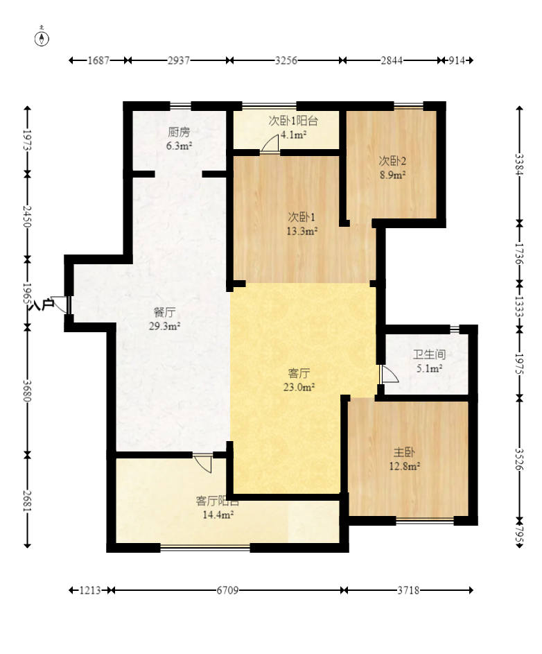 中交建发松雅院  4室2厅2卫   146.40万室内图1