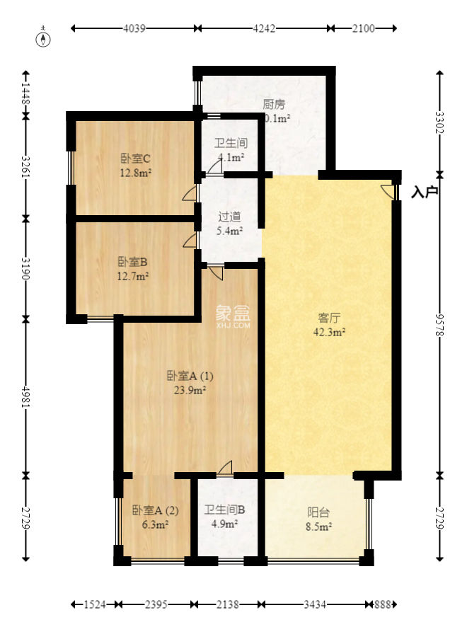 共和世家  3室2厅2卫   185.00万