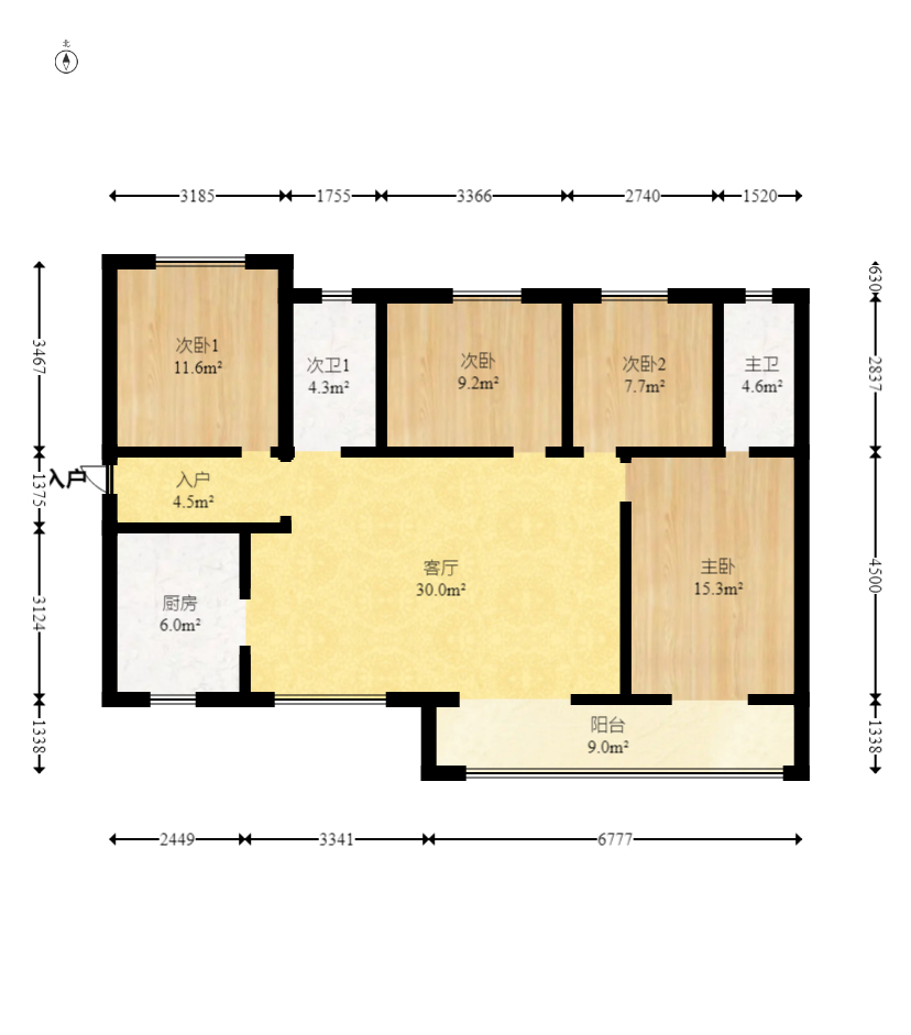 伊泰天骄二期 3室2厅2卫 226.0万 伊泰天骄二期 3室2厅2卫 226.0万户型图