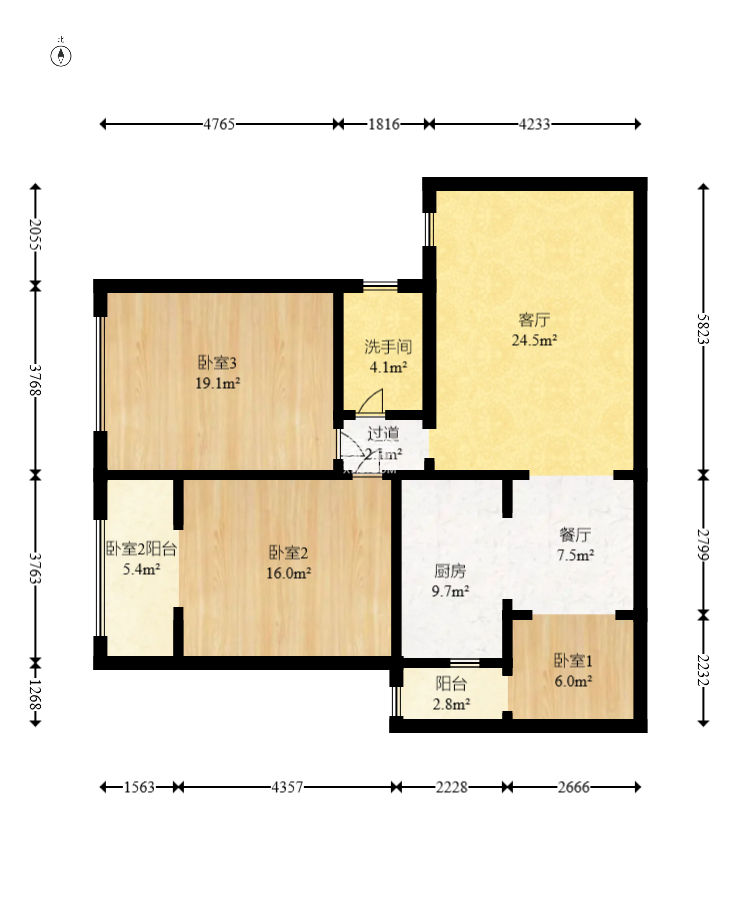 阳光锦城  3室2厅1卫    95.0万
