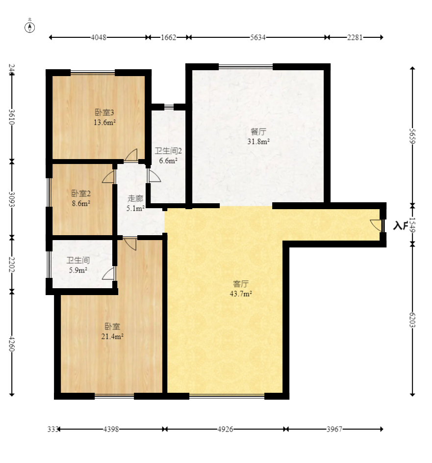 东方美地  3室2厅2卫    118.0万 东方美地  3室2厅2卫    118.0万户型图