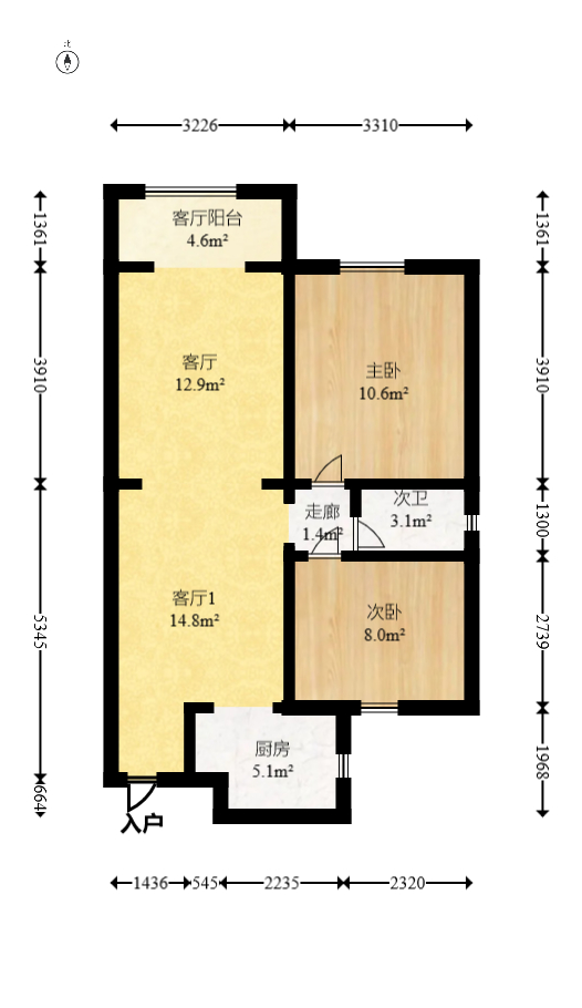 南江花园 2室1厅1卫 75.0万 南江花园 2室1厅1卫 75.0万户型图