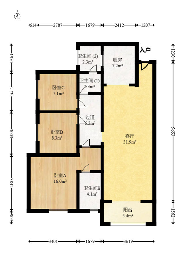 中建梅溪湖中心  3室2厅2卫   153.00万