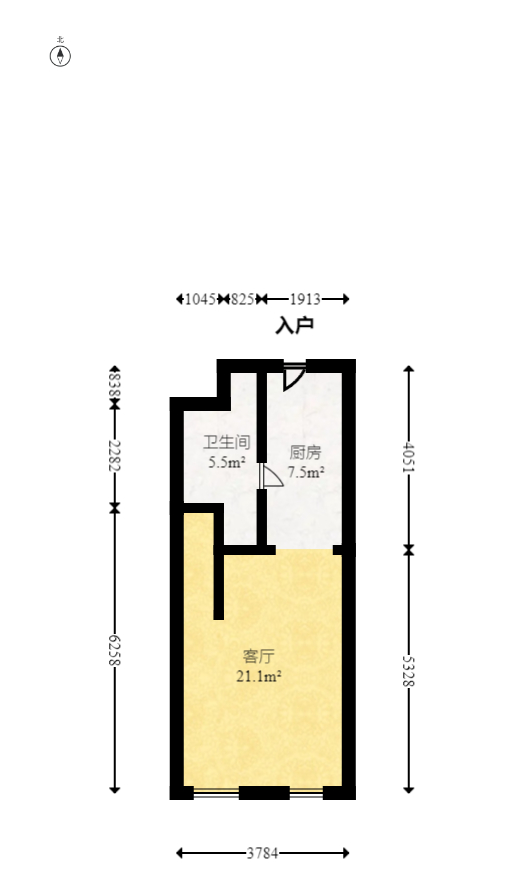 润和国际广场  2室1厅1卫   53.80万户型图