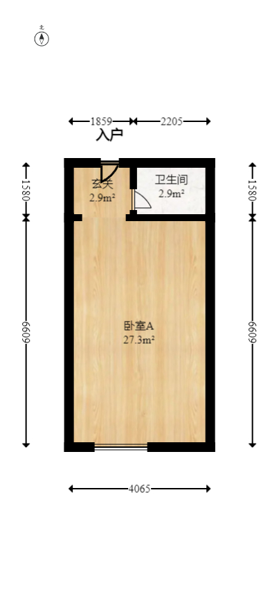 中交里城  1室1厅1卫   24.80万室内图1