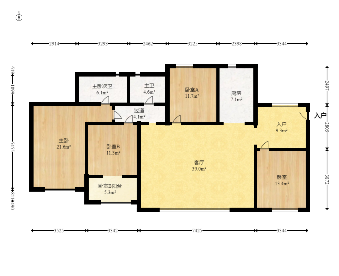 华润凤凰城二期 4室2厅2卫 110.0万 华润凤凰城二期 4室2厅2卫 110.0万户型图