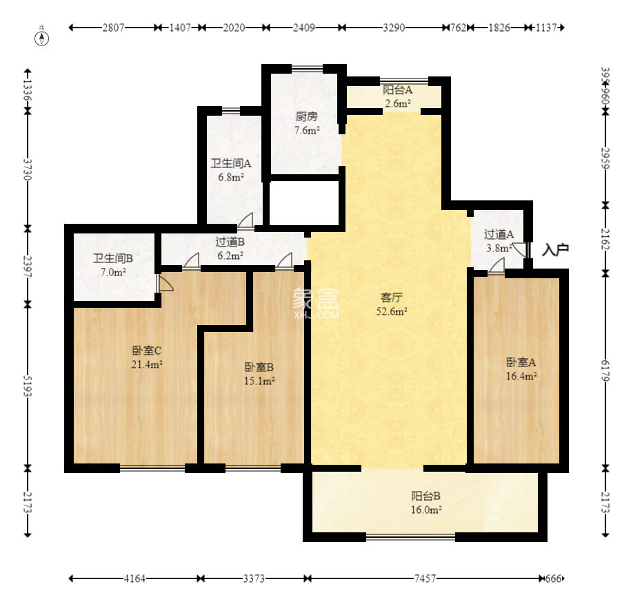 和美星城  4室2厅2卫    122.0万