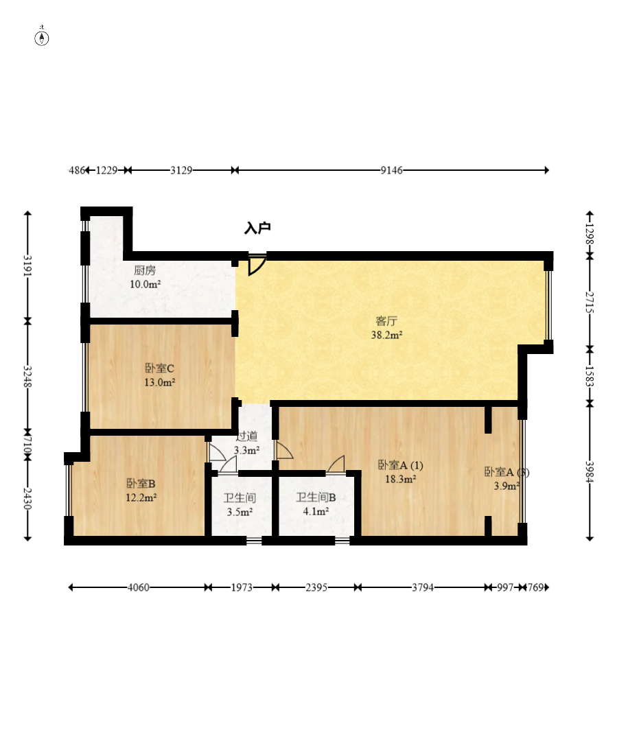 中海梅溪湖壹号  3室2厅2卫    165.6万 中海梅溪湖壹号  3室2厅2卫    165.6万户型图