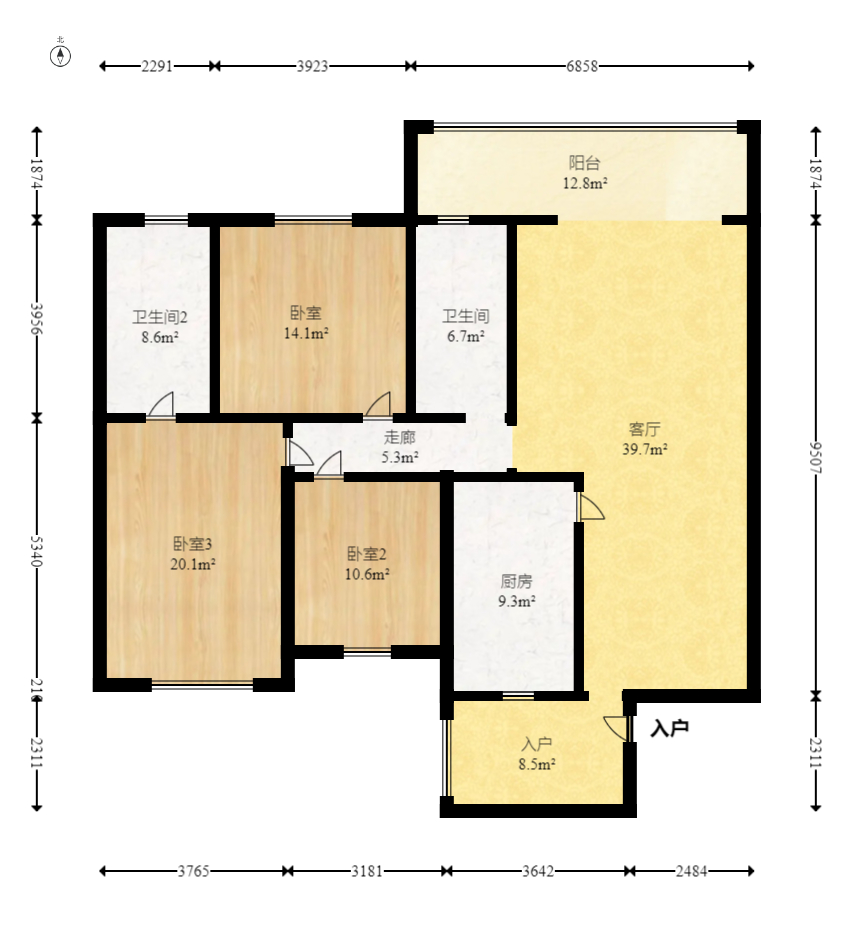 未来蜂巢 4室2厅2卫 68.5万 未来蜂巢 4室2厅2卫 68.5万户型图