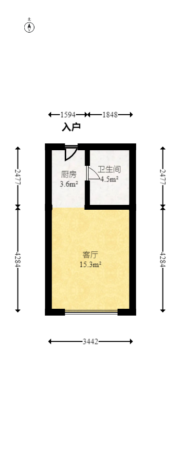 中建悦和城  1室1厅1卫    29.96万室内图1