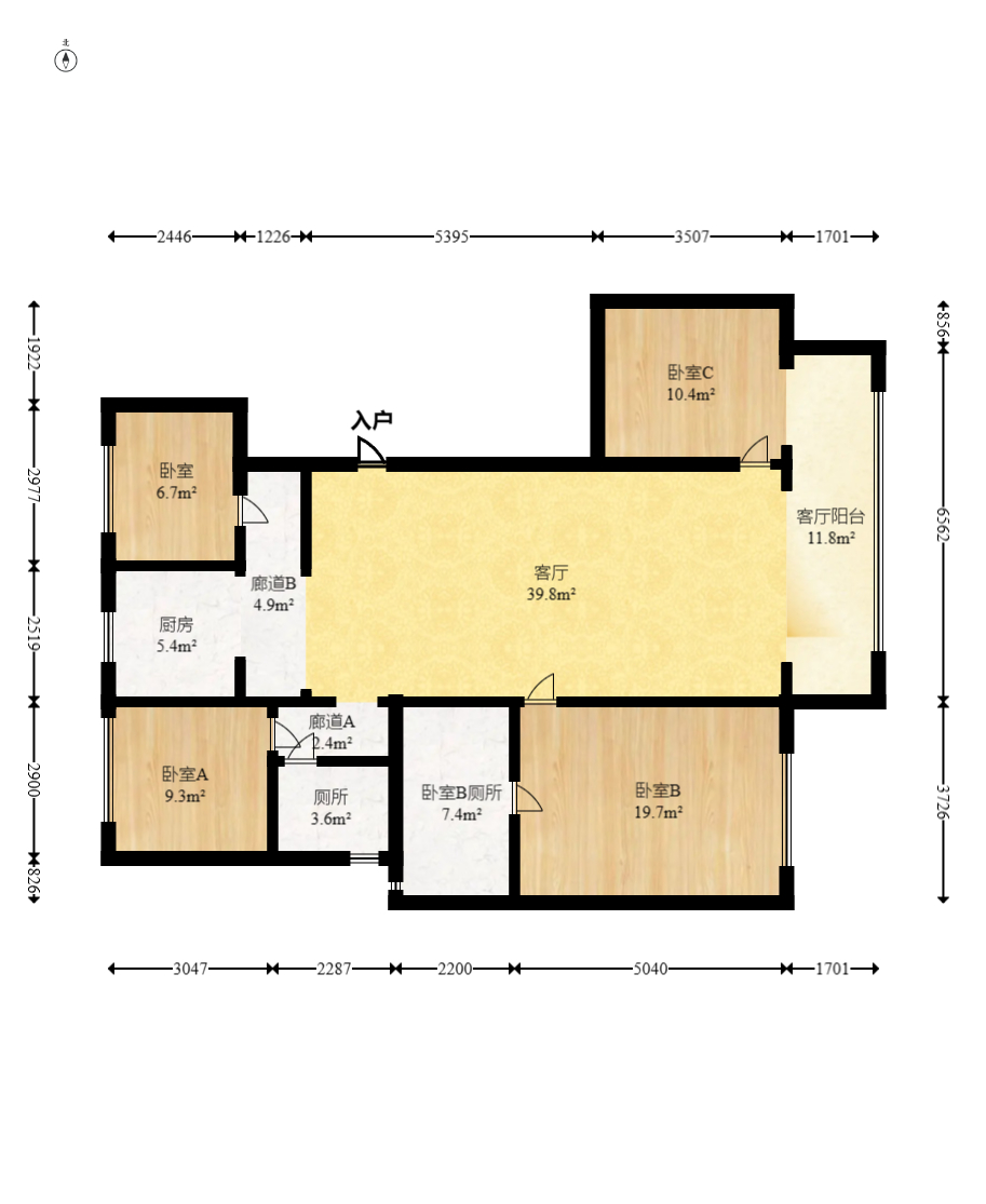 建发电建江山悦  4室2厅2卫   229.80万室内图1