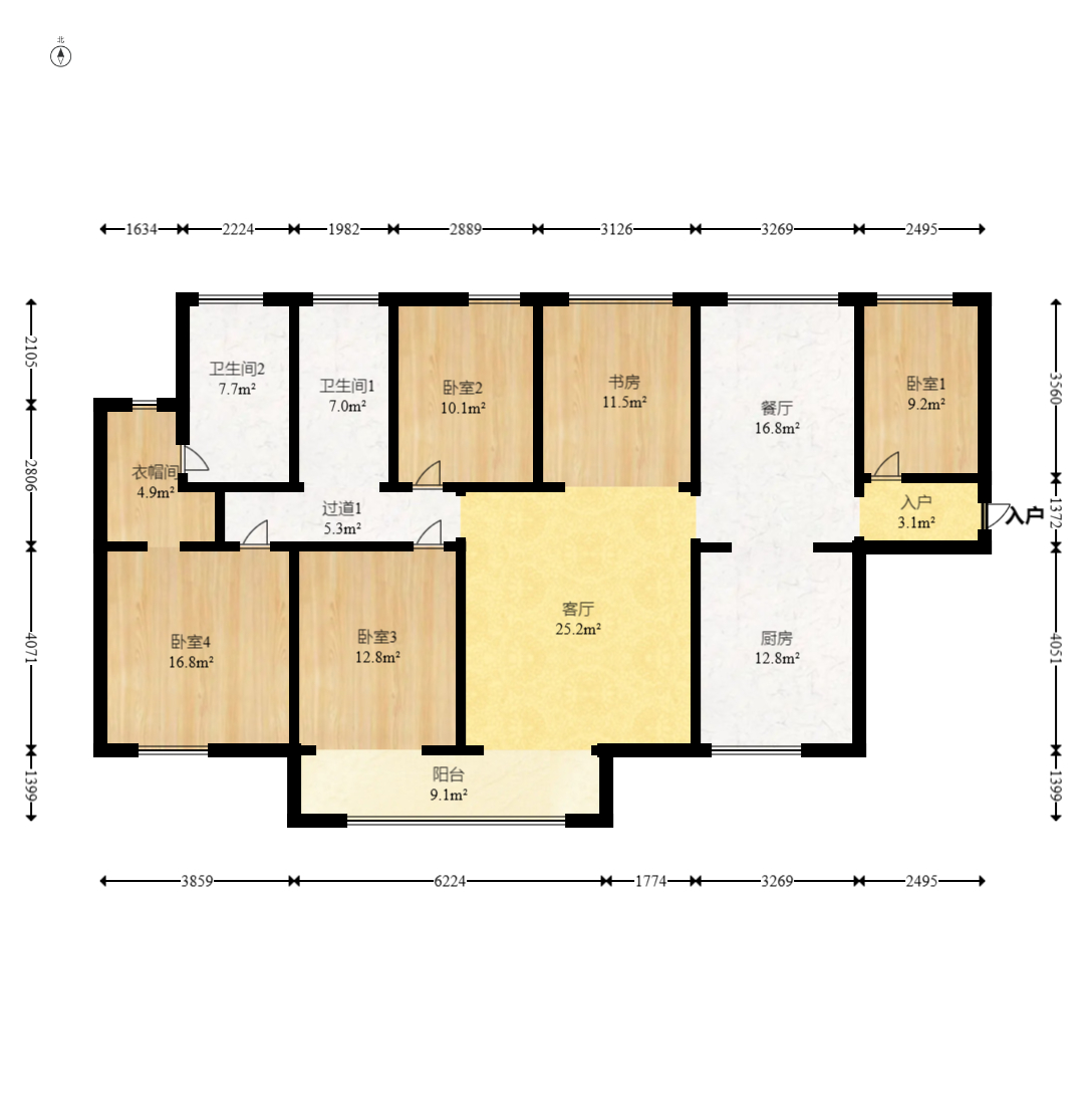 勤诚达新界  5室2厅2卫    118.0万 勤诚达新界  5室2厅2卫    118.0万户型图