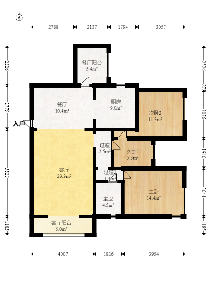 极目楚天 2室1厅1卫 60.8万 极目楚天 2室1厅1卫 60.8万户型图