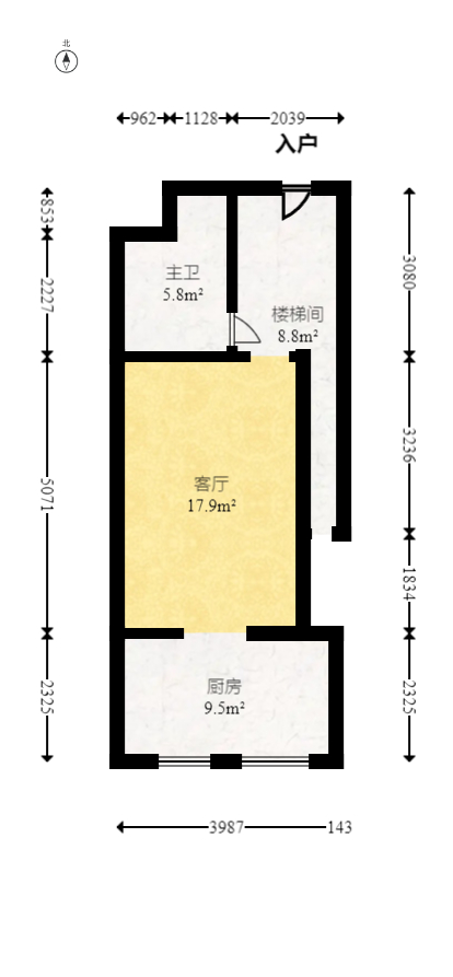 福晟钱隆国际（晟冉景苑）  2室1厅1卫   62.00万户型图