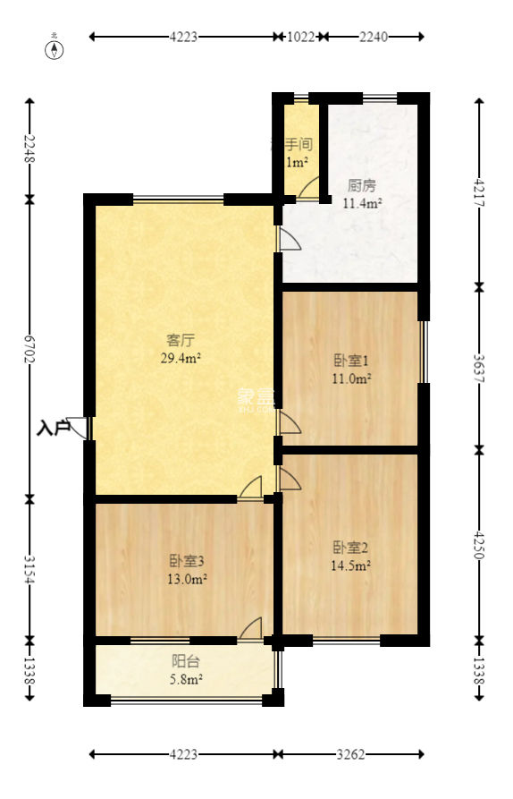 交通职院教工宿舍  3室2厅1卫    50.0万