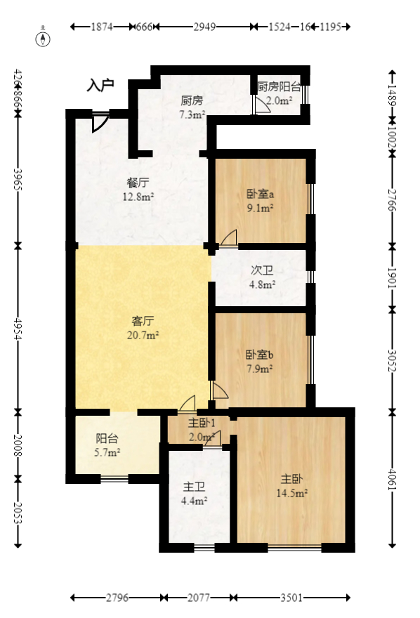 梅溪湖合能璞丽  3室1厅2卫    112.0万 梅溪湖合能璞丽  3室1厅2卫    112.0万户型图