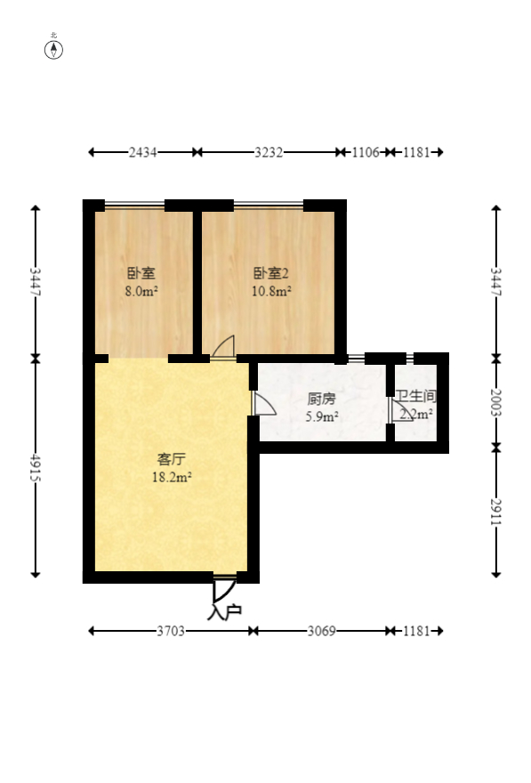 湘楚华庭 2室2厅1卫 33.96万 湘楚华庭 2室2厅1卫 33.96万户型图