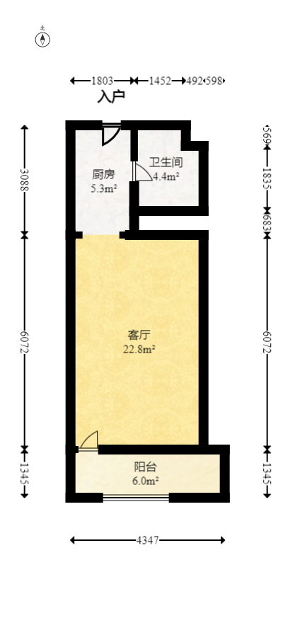 金科天悦(金科美邻汇) 1室1厅1卫 37.8万 金科天悦(金科美邻汇) 1室1厅1卫 37.8万户型图