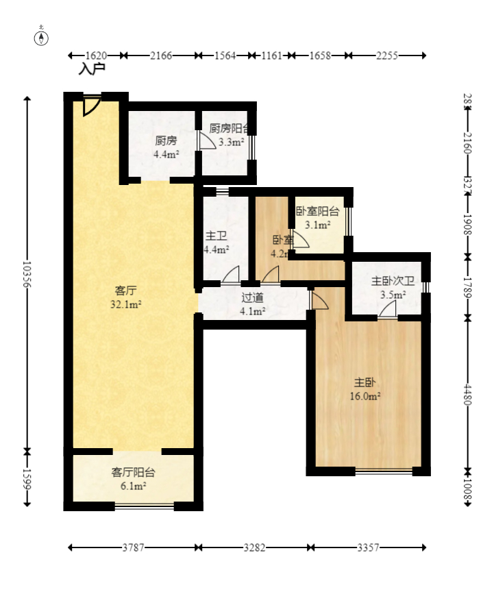 保利香槟国际  3室2厅2卫   83.00万室内图1
