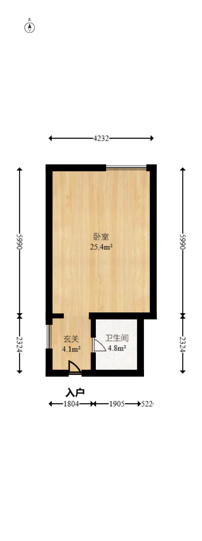 黄金一区  1室1厅1卫   20.00万室内图1