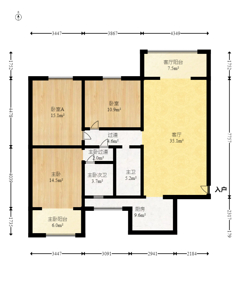 星城雅郡 3室2厅2卫 89.8万 星城雅郡 3室2厅2卫 89.8万户型图